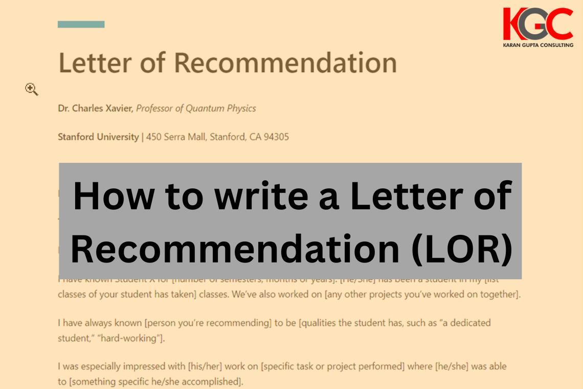 How to write a Letter of Recommendation ...