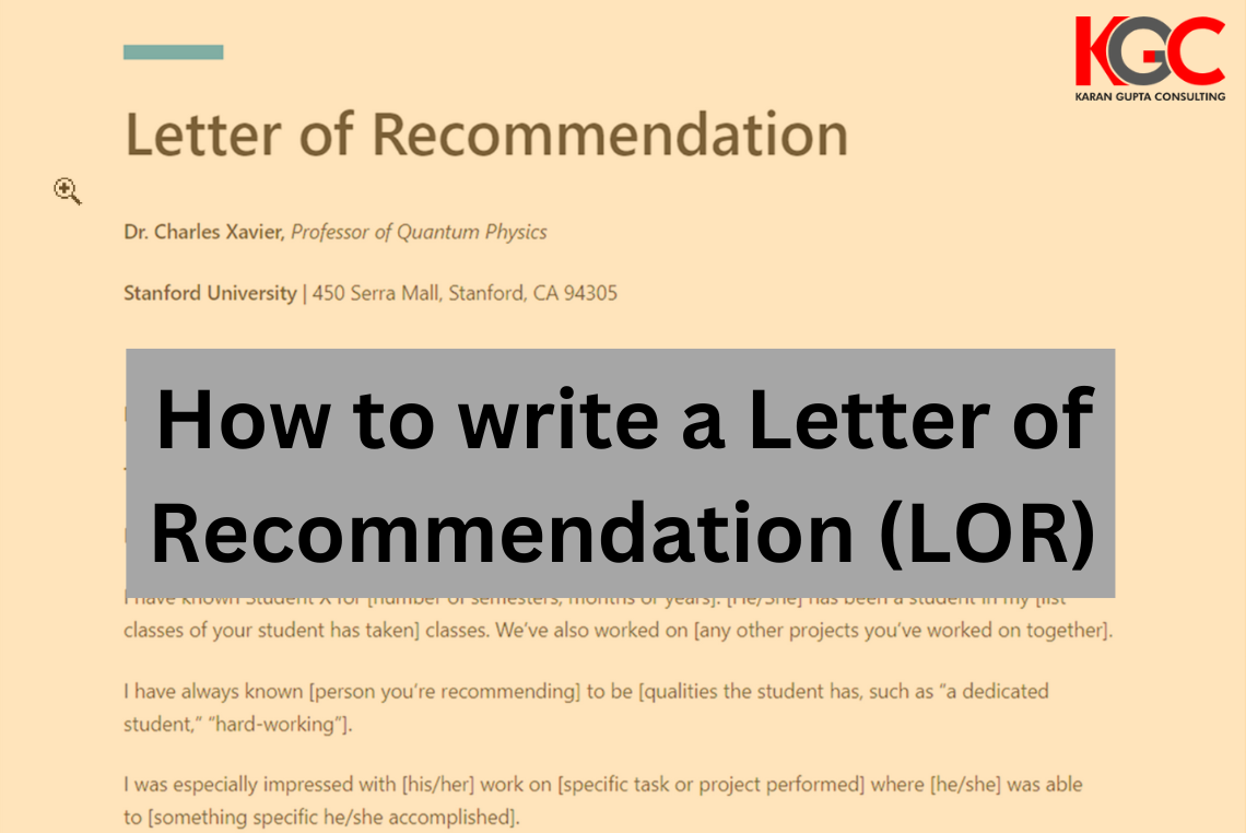 How to write a Letter of Recommendation (LOR)